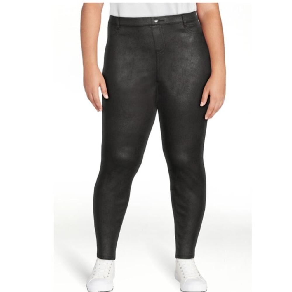 Time & Tru Black Coated High Rise Jegging Pants Sz XL